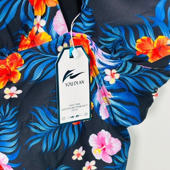 One Piece Swimsuit Tummy Control Bathing Suit Ruched Front Cross‎ Swimwear 5X - Picture 9 of 9